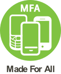 MFA - 'Made for all' - lässt sich mit allen Mobiltelefonen verbinden!